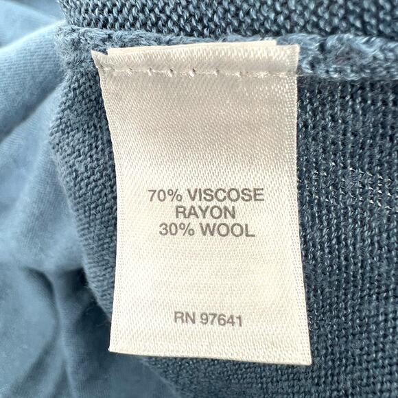 J. Jill Grace French Blue Wool Blend Side Slit Tunic Sweater Size M - Picture 8 of 10